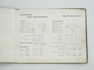 1959 Ferrari 250 GT Owner's Manual Handbook