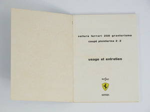 Ferrari 250 GT Owner's Manual Handbook