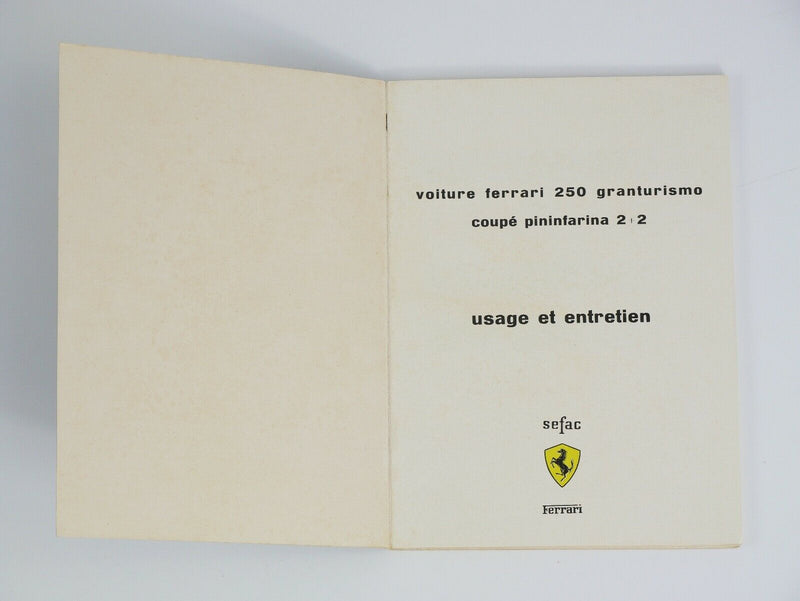 Ferrari 250 GT Owner's Manual Handbook
