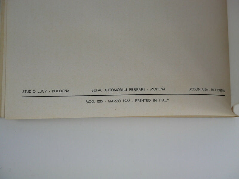 Ferrari 250 GT Owner's Manual Handbook