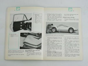 1968-69 Ferrari 206 Dino 246 Owner's Manual Handbook