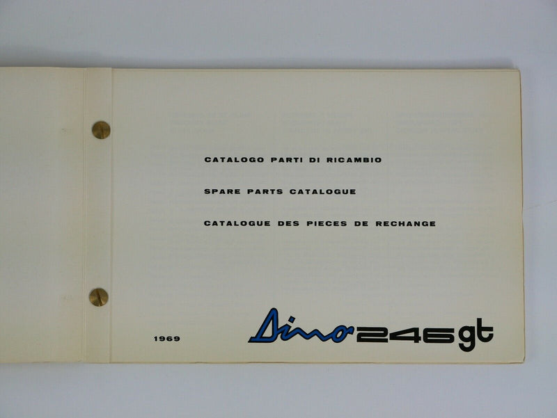 Ferrari 246 Dino L Series Spare Parts Manual