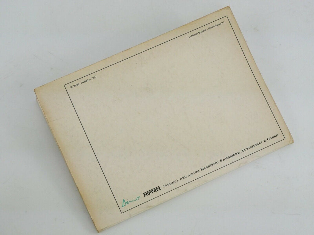 1968-69 Ferrari 206 Dino 246 Owner's Manual Handbook