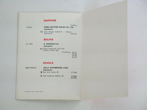 1973 Ferrari Dealer Directory Manual 365 Daytona 246 Dino