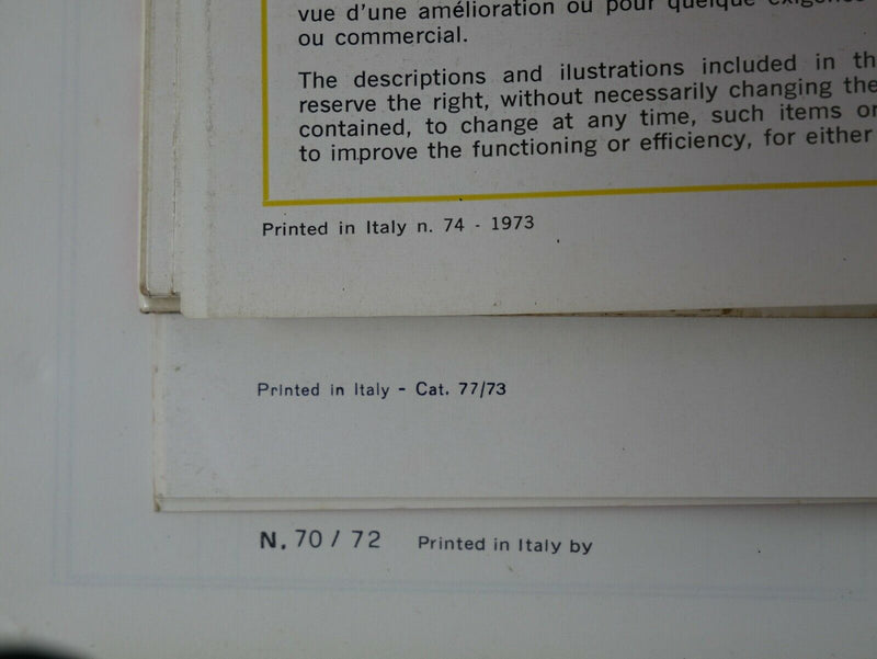 1973 Ferrari 365 GTB/4 Daytona *16725* Complete Manual Handbook Pouch