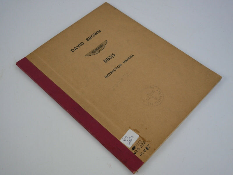 Aston Martin DB3S Owner's Handbook Manual