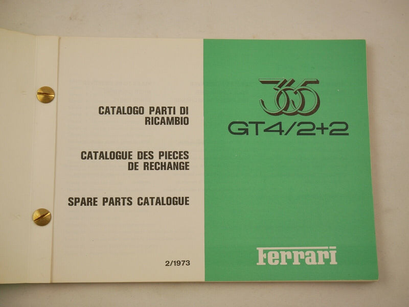 1973 Ferrari 365 GT4 2+2 Spare Parts Manual