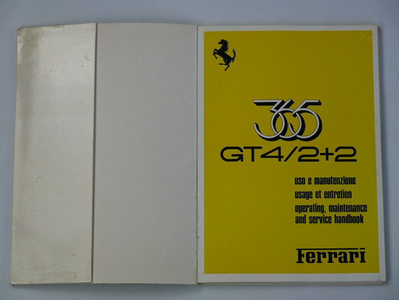 Ferrari 365 GT4 2+2 Owner's Handbook Parts Manual