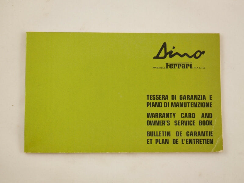 1977 Ferrari 308 GT4 Dino Warranty Card Booklet *13156*