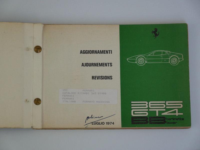 Ferrari 365 GT4 BB Owner's Manual Pouch