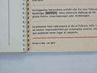 1974 Ferrari Dealer Directory 
