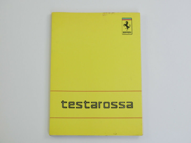 Ferrari Testarossa Owner's Handbook Manual