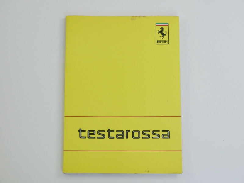 Ferrari Testarossa Owner's Handbook Manual