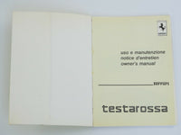 Ferrari Testarossa Owner's Handbook Manual