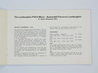 Lamborghini Miura P400 Owner's Manual 