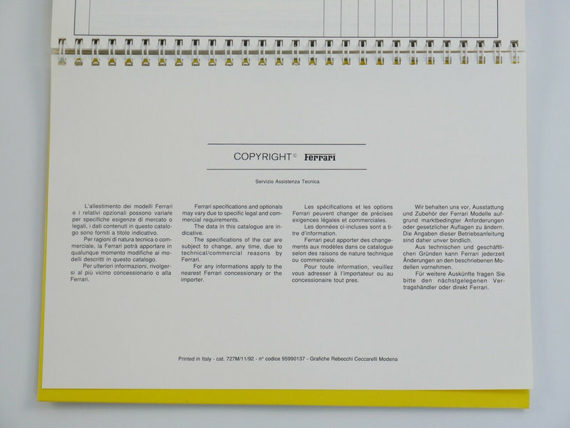 Ferrari 512 TR Owner's Handbook Manual Schedoni Pouch