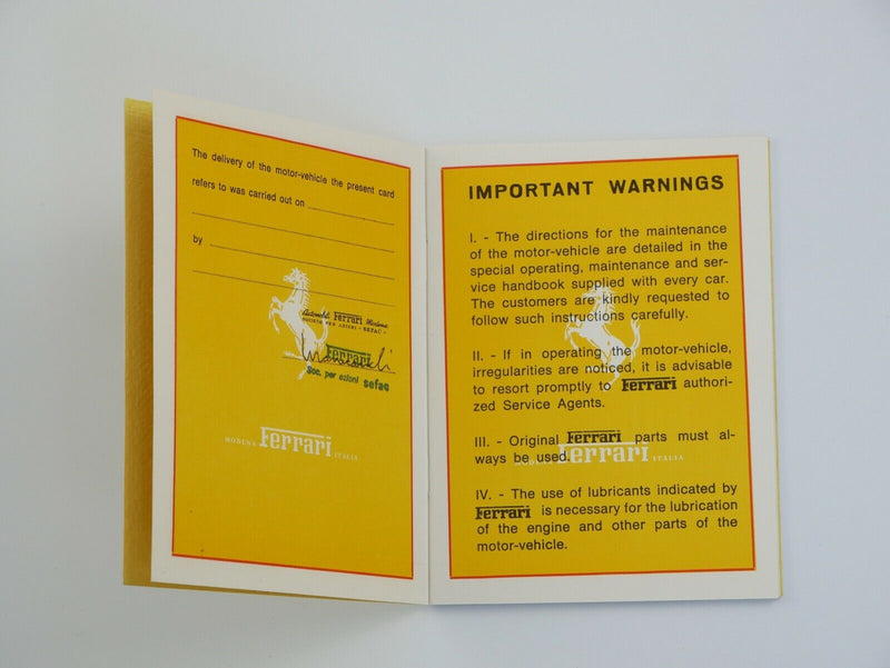 Ferrari 250 Manual Handbook Pouch 