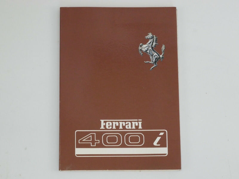 Ferrari 400i Owner's Manual Handbook