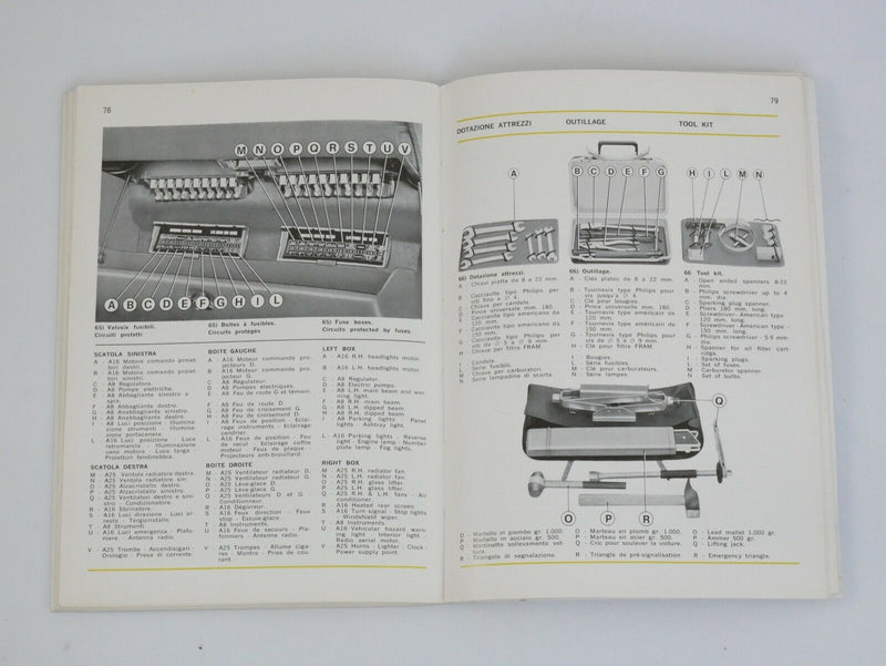  Ferrari 365 GTC/4 Owner's Manual Handbook