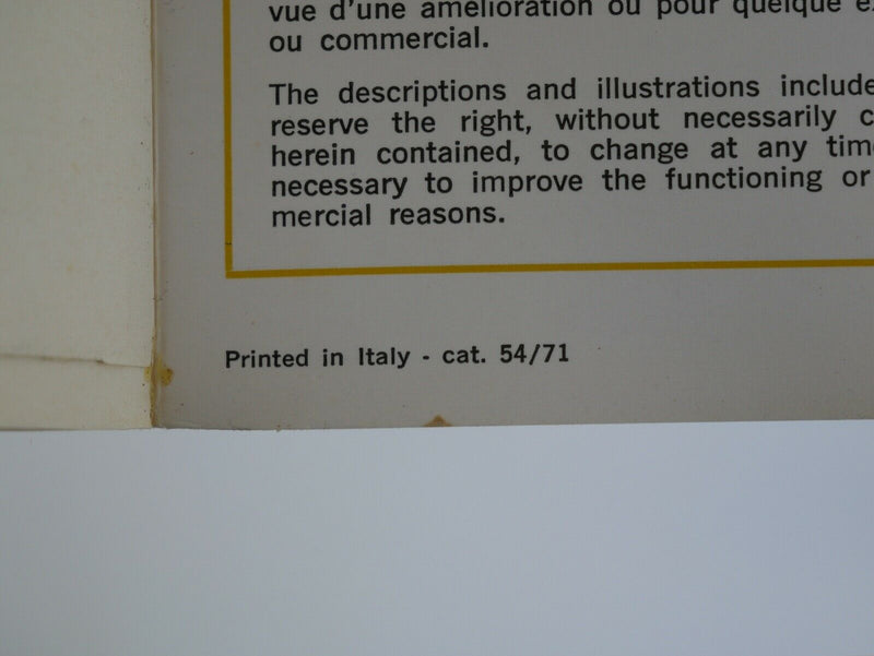  Ferrari 365 GTC/4 Owner's Manual Handbook