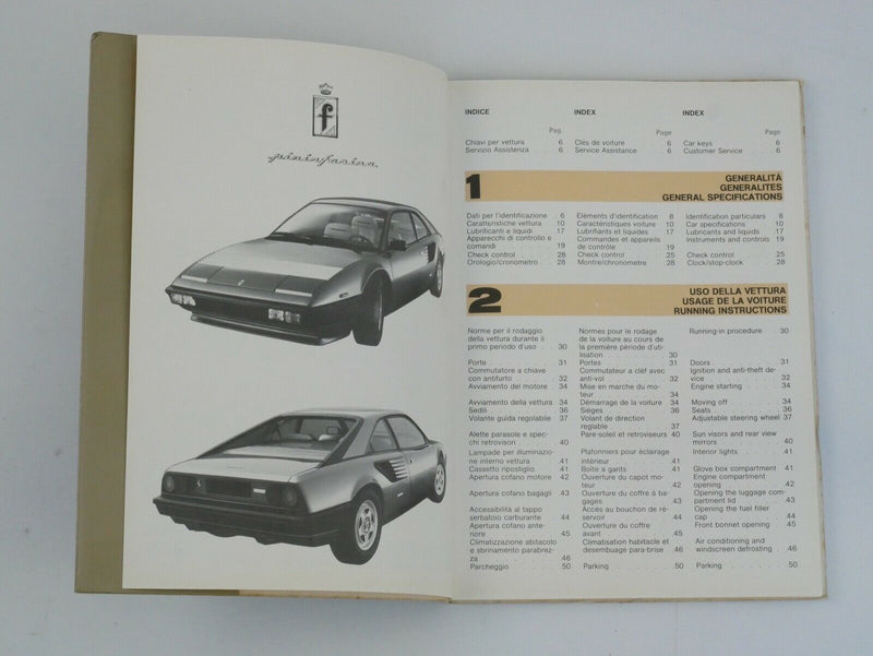  Ferrari Mondial 8 Owner's Handbook Manual