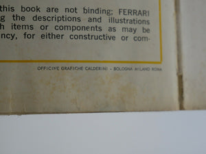  Ferrari 246 Dino Owner's Manual Handbook