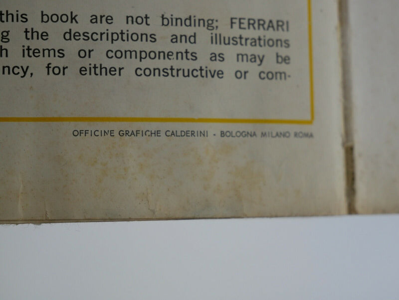  Ferrari 246 Dino Owner's Manual Handbook
