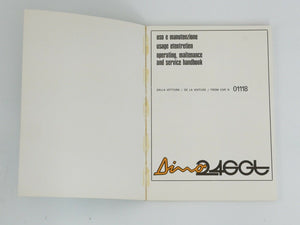 Ferrari 246 Dino Owner's Manual Handbook