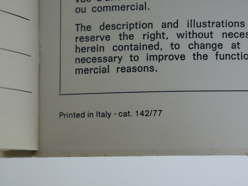 Ferrari 400 GT Owner's Manual Handbook