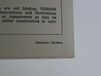 Ferrari 400 GT Owner's Manual Handbook