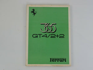Ferrari 365 GT4 2+2 Owner's Manual Handbook