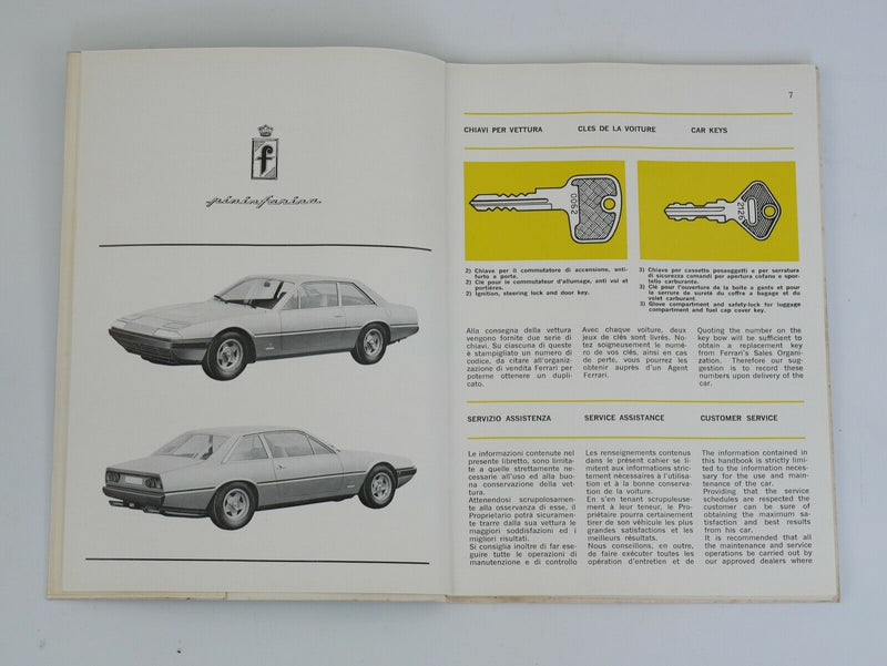 Ferrari 365 GT4 2+2 Owner's Manual Handbook