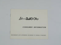 Ferrari 246 Dino Consumer Information Manual