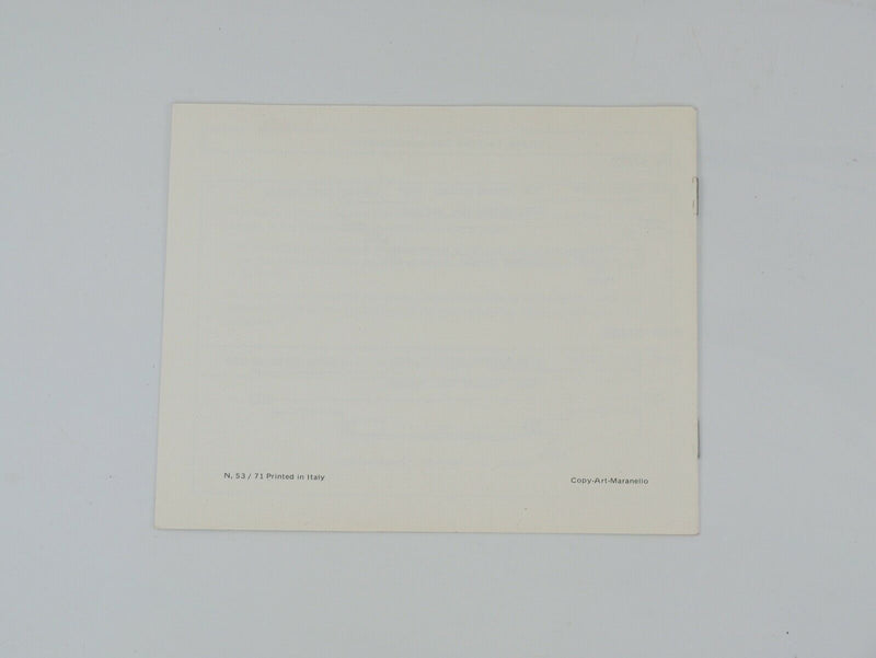 Ferrari 246 Dino Consumer Information Manual