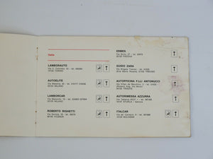 1969 Lamborghini Dealer Directory Manual Handbook Miura Islero Espada