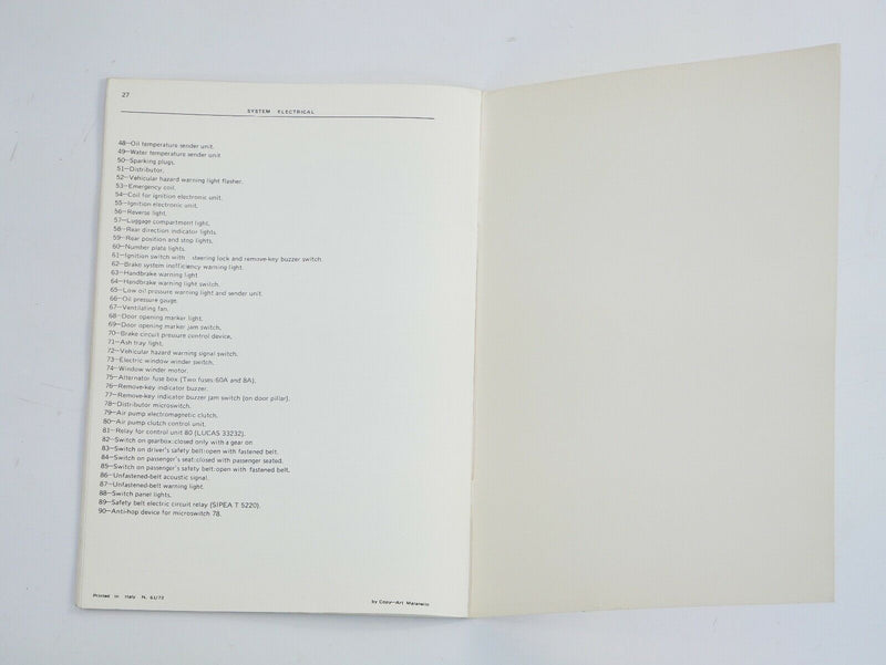 1972 Ferrari 246 GT Dino Chassis Service Abstract Manual
